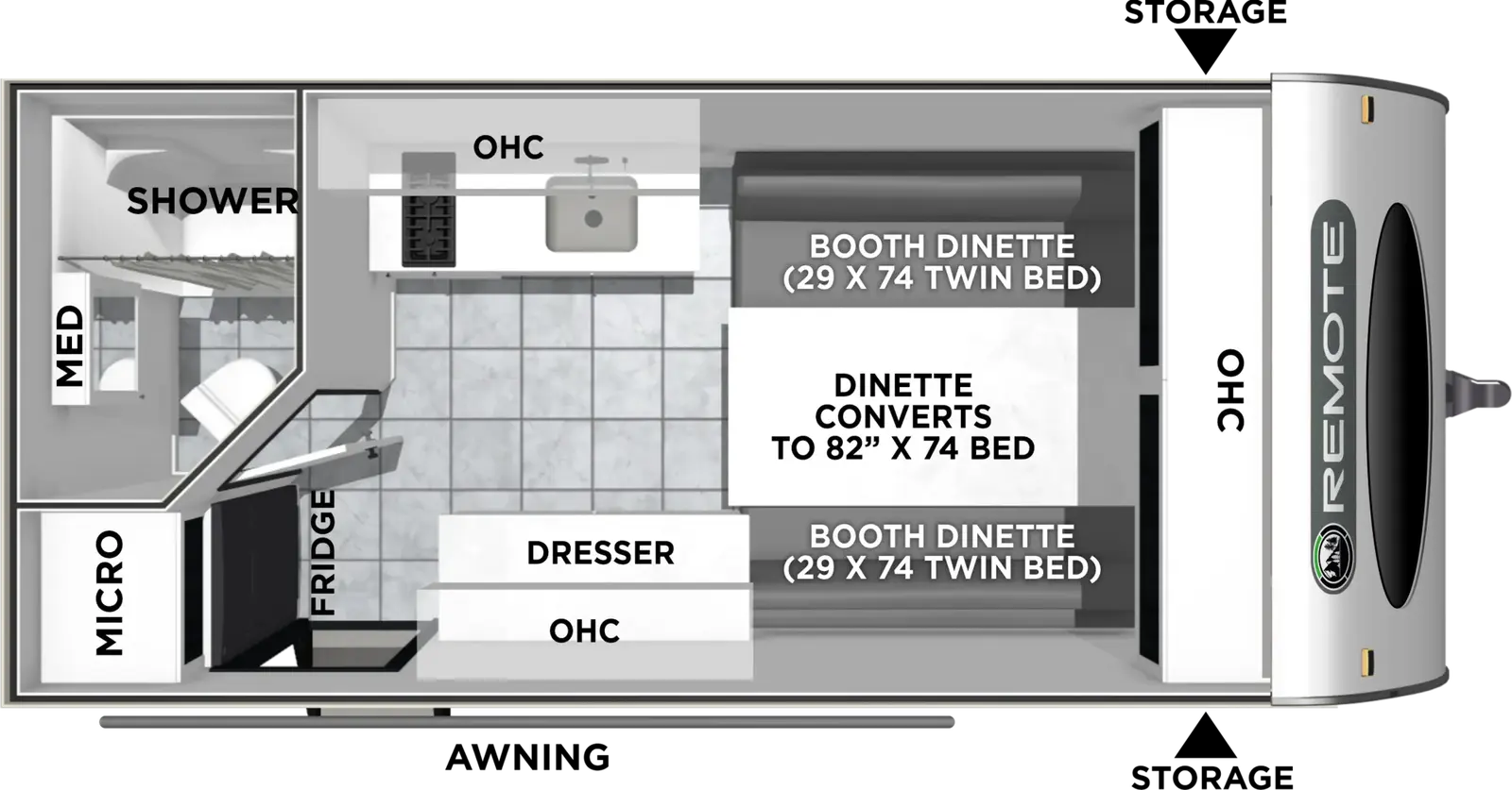 Plan de plancher Coachmen Remote 13R 2027