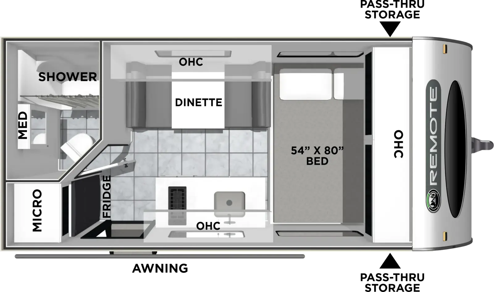Plan de plancher Coachmen Remote 14R 2027