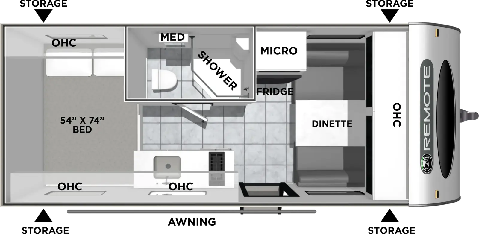 Plan de plancher Coachmen Remote 16R 2027