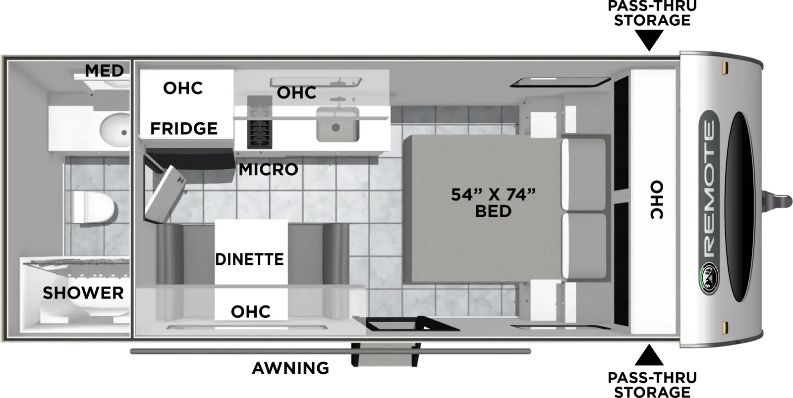 Plan de plancher Coachmen Remote 17R 2027