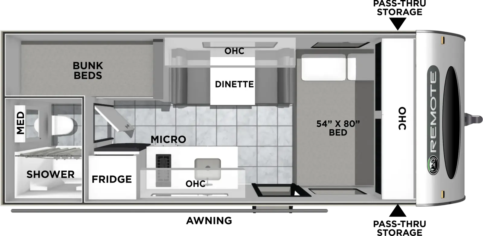 Plan de plancher Coachmen Remote 18.2R 2027