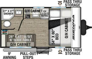 Plan de plancher Venture RV Sienna Lite SA130VRD 2027