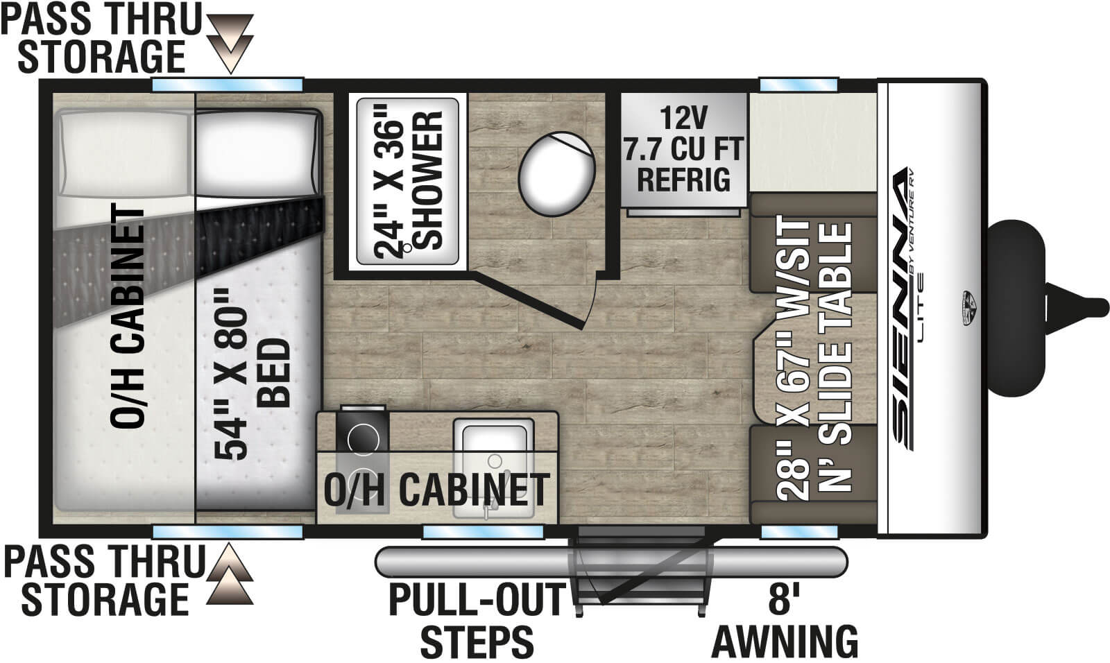 Plan de plancher Venture RV Sienna Lite SA140VFD 2027