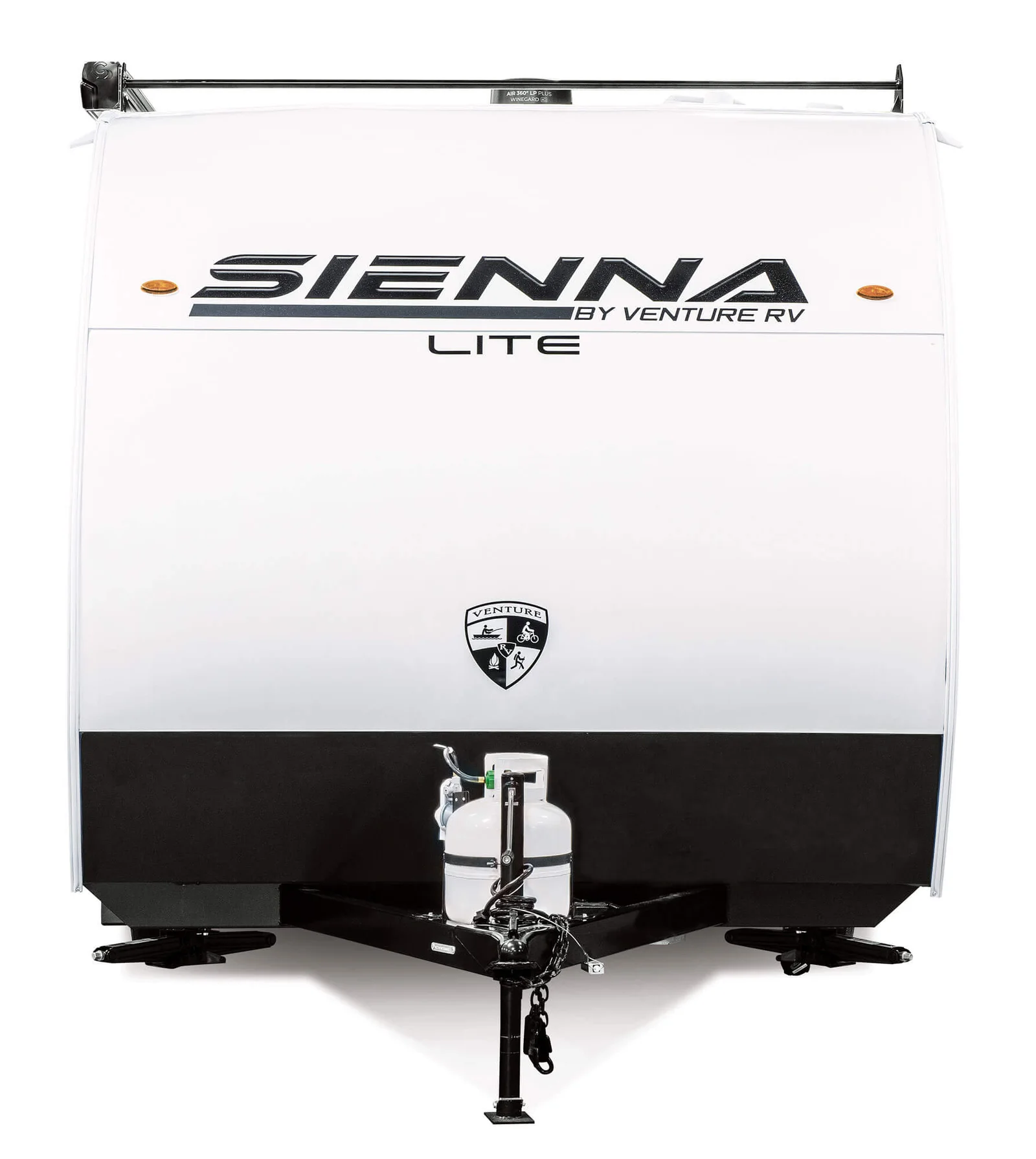 2026 Venture RV Sienna Lite SA140VFD Travel Trailer Exterior Front Profile — illustration du fabricant, millésime indiqué sur la photo