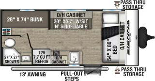 Plan de plancher Venture RV Sienna Lite SA170VBH 2027