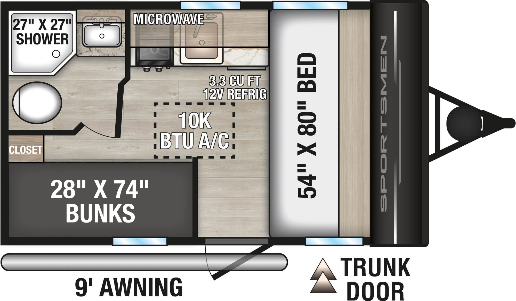Plan de plancher KZ Sportsmen Classic 130BH 2027