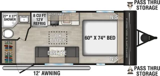 Plan de plancher KZ Sportsmen Classic 160QB 2027