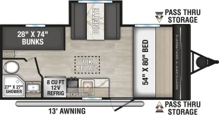 Plan de plancher KZ Sportsmen Classic 181BH 2027