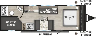 Plan de plancher KZ Sportsmen Classic 240BH 2027