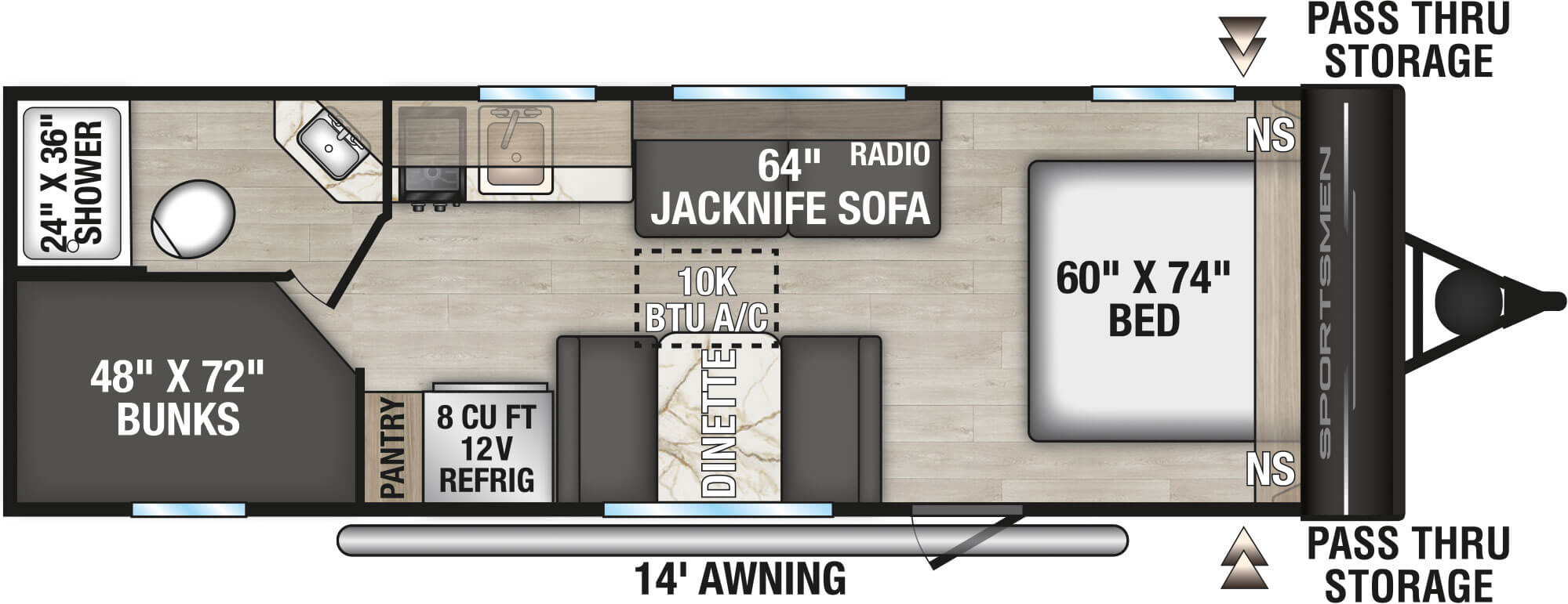 Plan de plancher KZ Sportsmen Classic 240BH 2027
