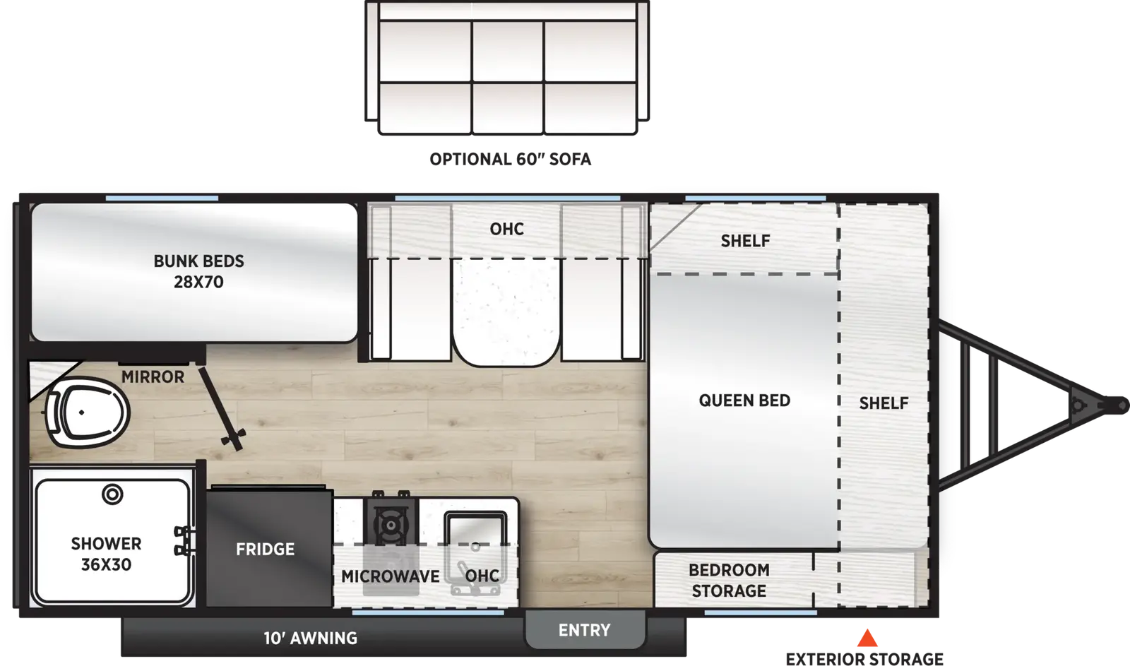 Plan de plancher officiel Forest River Viking 17BH 2027