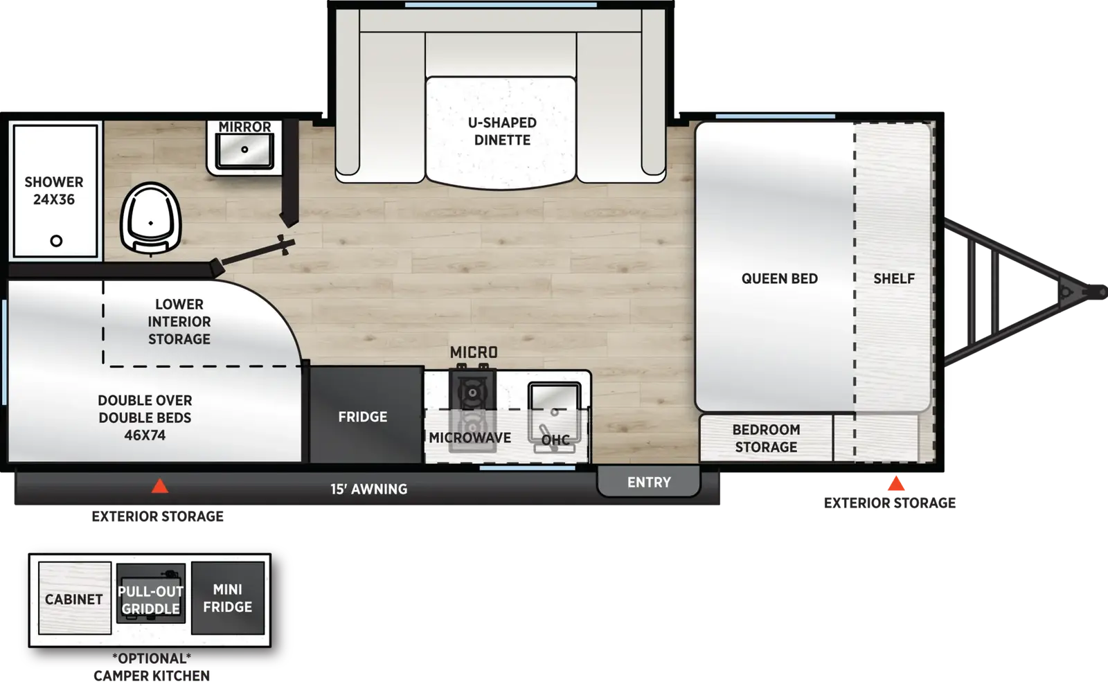 Plan de plancher officiel Forest River Viking 18DBS 2027