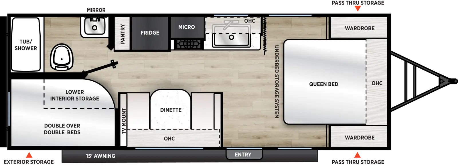 Plan de plancher officiel Forest River Viking 21BH 2027