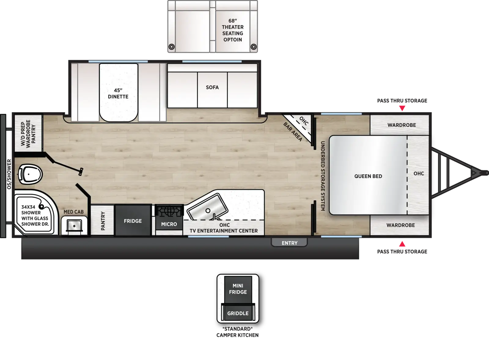 Plan de plancher officiel Forest River Viking 25RBS 2027