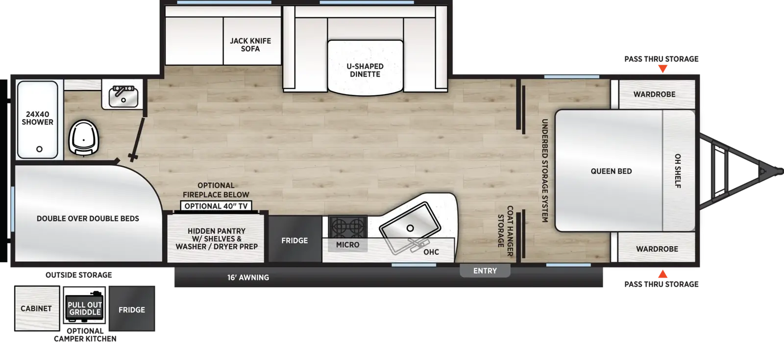 Plan de plancher officiel Forest River Viking 262DBS 2027