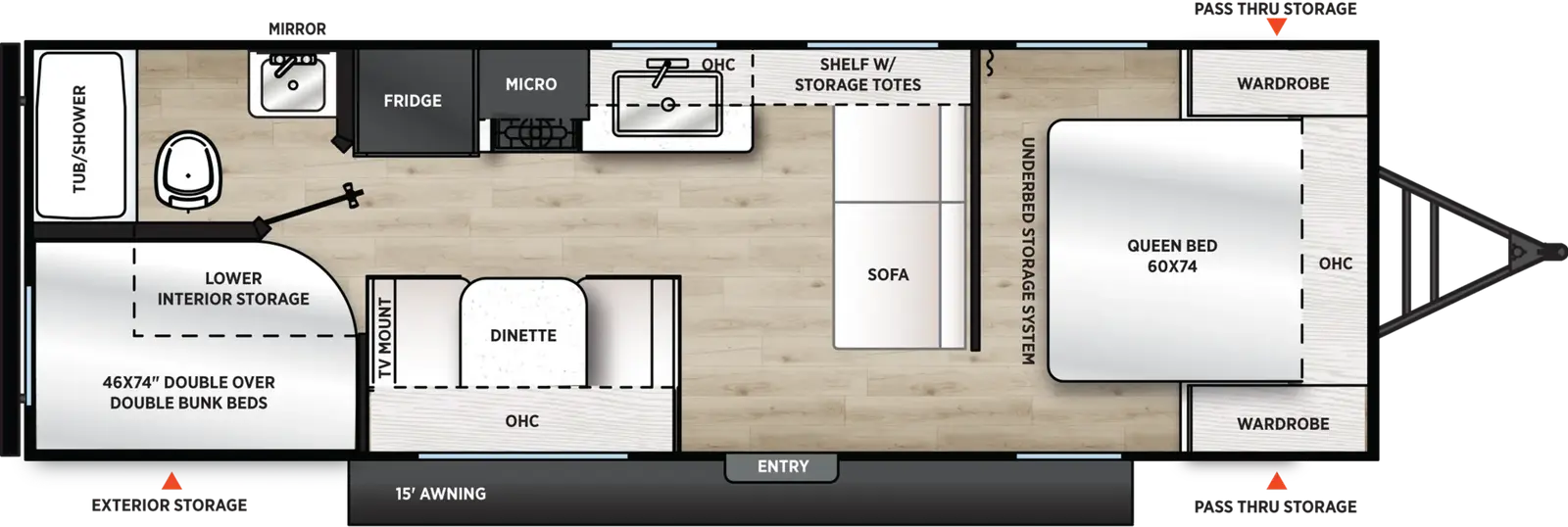Plan de plancher officiel Forest River Viking 26BH 2027