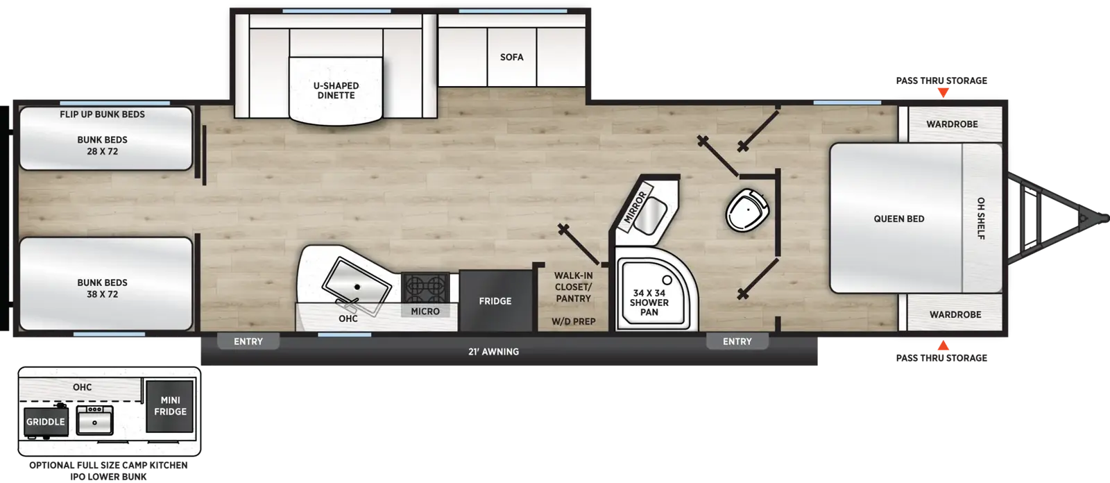 Plan de plancher officiel Forest River Viking 292TB 2027