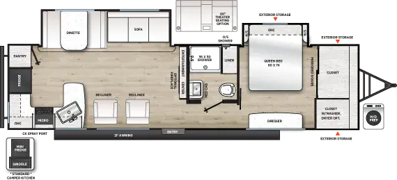 Plan de plancher officiel Forest River Viking 30RKDS 2027