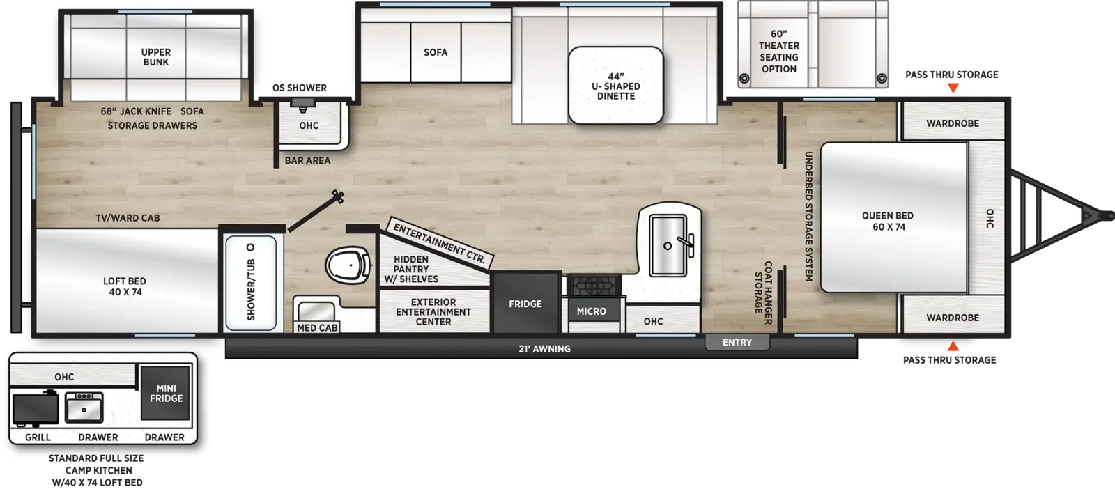 Plan de plancher officiel Forest River Viking 32BHDS 2027