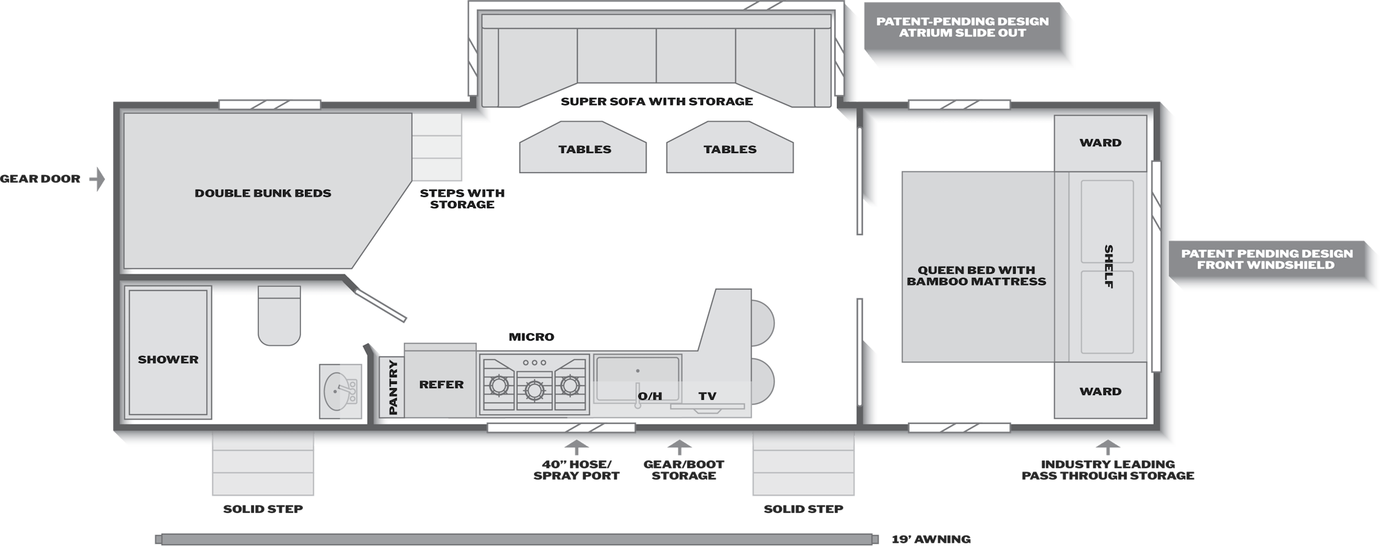 Plan de plancher Keystone Walkabout 26MAX 2027